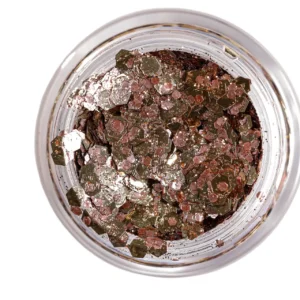 Paillettes roses biodégradables